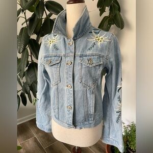 Embroidered Denim Jacket - Blue
